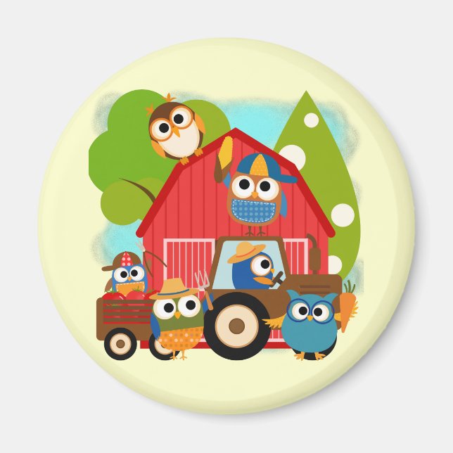 Eulen-Bauern Magnet (Vorne)