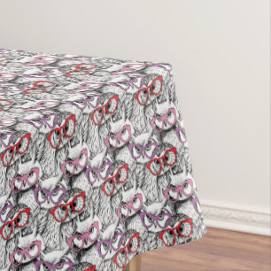 Eulen-Brillen-Muster Tischdecke