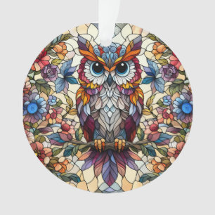 Eulen-Buntglas-Inspiration  Ornament