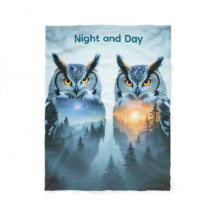 Eulen-Decke für Paare, Nacht und Tag
