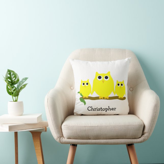Eulen-Design personalisiert Kissen (Stuhl )