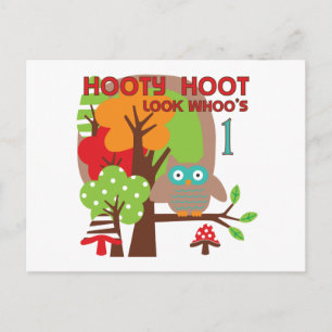 Eulen-erste Geburtstags-T - Shirts und Geschenke Postkarte