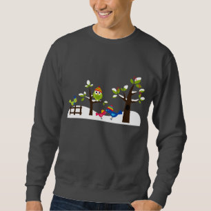 Eulen-Eulen-Vogel-Winter-Schnee-niedlicher Sweatshirt