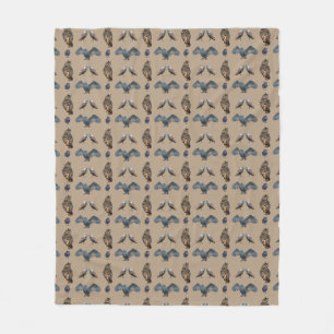 Eulen-Fleece-Decke (Beige) Fleecedecke