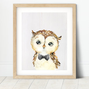 Eulen-Fliege-Wald-Nursery-Kunst drucken Poster