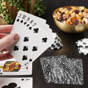 Eulen-Frauen-Illustration Spielkarten