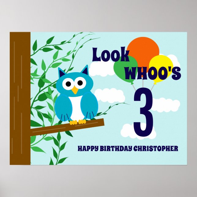 Eulen-Geburtstag Poster (Vorne)