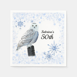 Eulen-Geburtstagsfeier zum 50. Serviette
