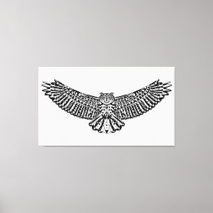 Eulen-Gekritzel 6 Leinwanddruck