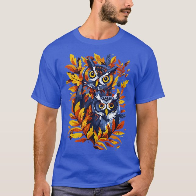 Eulen Herbstsaison T-Shirt (Vorderseite)