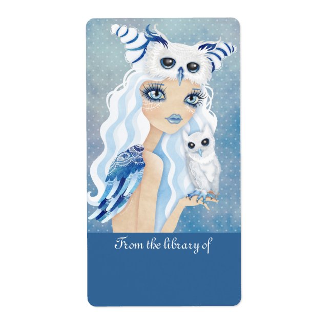 Eulen-Herzogin Bookplates Labels Stickers (Vorne)
