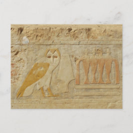 Eulen-Hieroglyphen-Detail, Hatshepsut Tempel, Postkarte