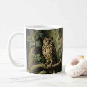Eulen im Stil von Vintage in einem verzauberten Wa Kaffeetasse