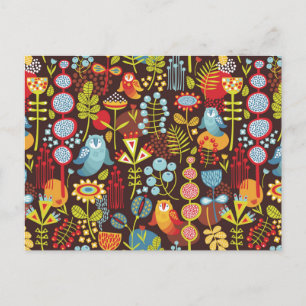 Eulen im Wald Postkarte