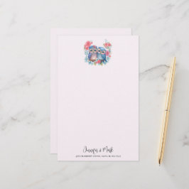 Eulen in der Liebe auf einer Baumzweigung Briefpapier