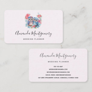 Eulen in der Liebe auf einer Baumzweigung Visitenkarte