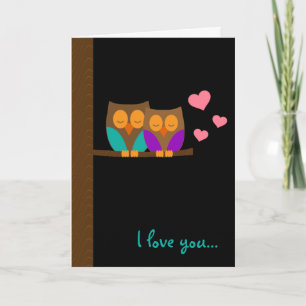 Eulen in einem Nest Karte