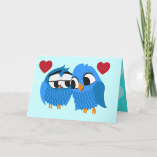 Eulen in Liebe Valentinkarte. Feiertagskarte