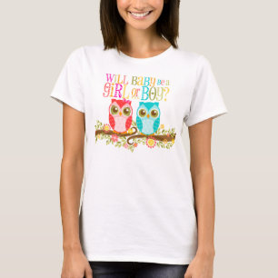 Eulen - ist Baby ein Mädchen oder ein Junge? T-Shirt
