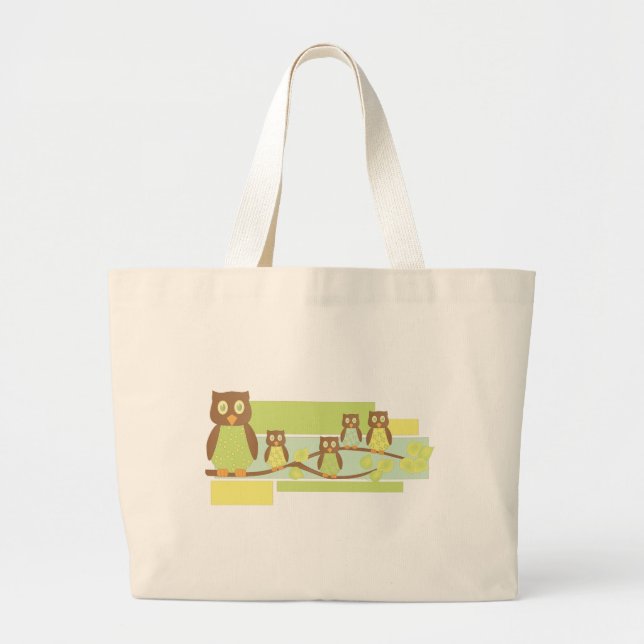 Eulen Jumbo Stoffbeutel (Vorne)
