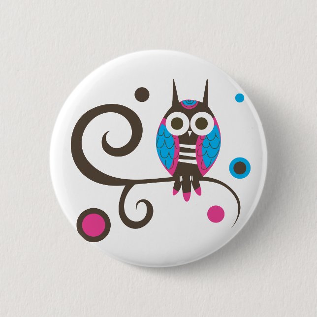 Eulen-Knopf Button (Vorderseite)