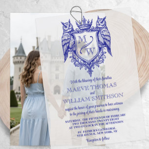 Eulen-Krest Royal Monogramm Hochzeits-Overlay