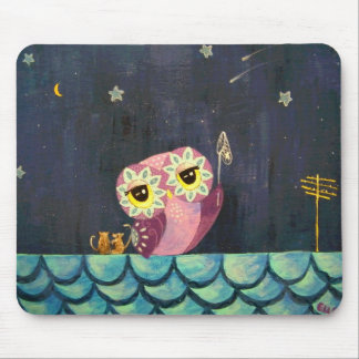 Eulen-Kunst - fangen Sie einen fallenden Stern Mousepad