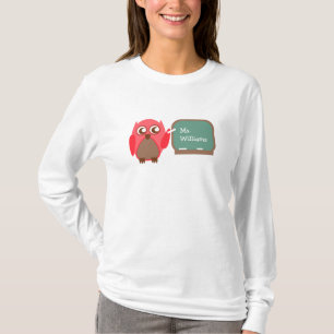 Eulen-Lehrer am Tafel-personalisierten Shirt