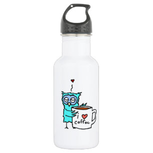 Eulen-Liebe-Kaffee Edelstahlflasche
