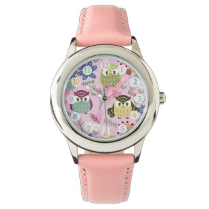 Eulen-Mädchen-Rosauhr Armbanduhr