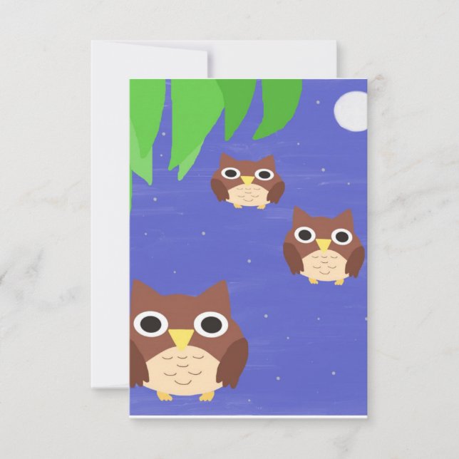 Eulen Malkunst Dankeskarte (Vorderseite)