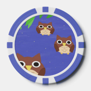 Eulen Malkunst Pokerchips