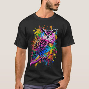 Eulen-Männer-Frau Bunte Aquarell-Eule Freundin Mäd T-Shirt