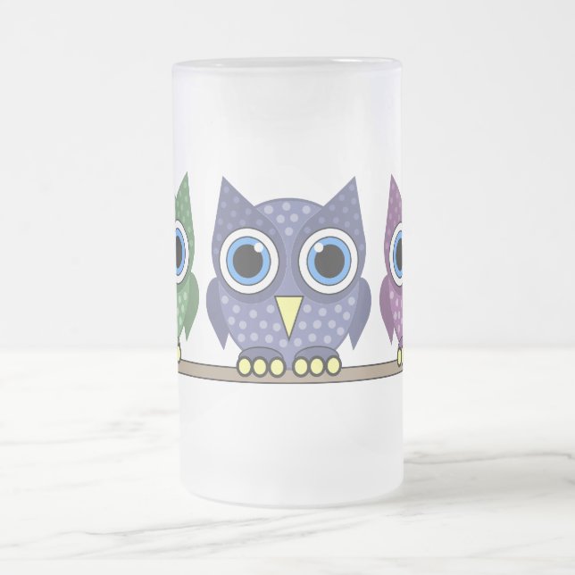Eulen Mattglas Bierglas (Mittel)