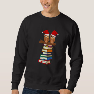 Eulen mit glücklichem Gesicht lesen Bücher Lieben Sweatshirt