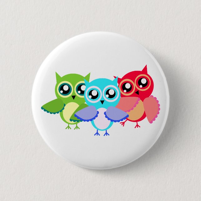 Eulen owls button (Vorderseite)