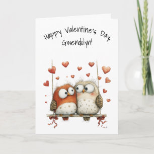 Eulen-Schatz Whimsical Frohes Valentinstag Karte