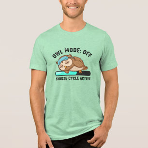Eulen-Schlafmodus Aus Lustiger Schlummerzyklus Hum Tri-Blend Shirt