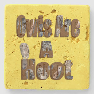 Eulen sind eine Heuschrecke. Steinuntersetzer