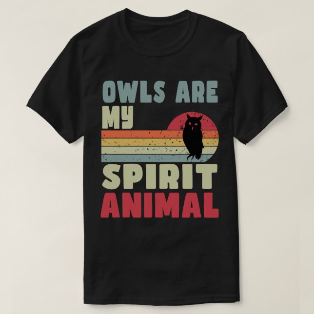 Eulen sind mein Geist-Tier-T - Shirt (Design vorne)