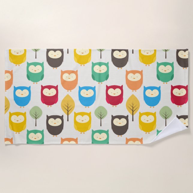 Eulen Strandtuch (Vorderseite)