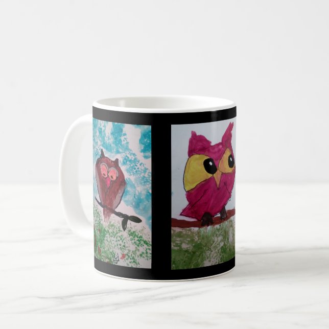Eulen-Tasse Kaffeetasse (Vorderseite Links)