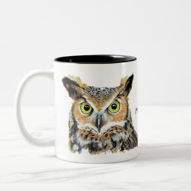 Eulen-Tassendesign Zweifarbige Tasse (Links)