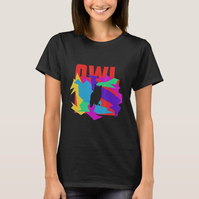 Eulen-Tier-Mosaik-Puzzle T-Shirt (Vorderseite)
