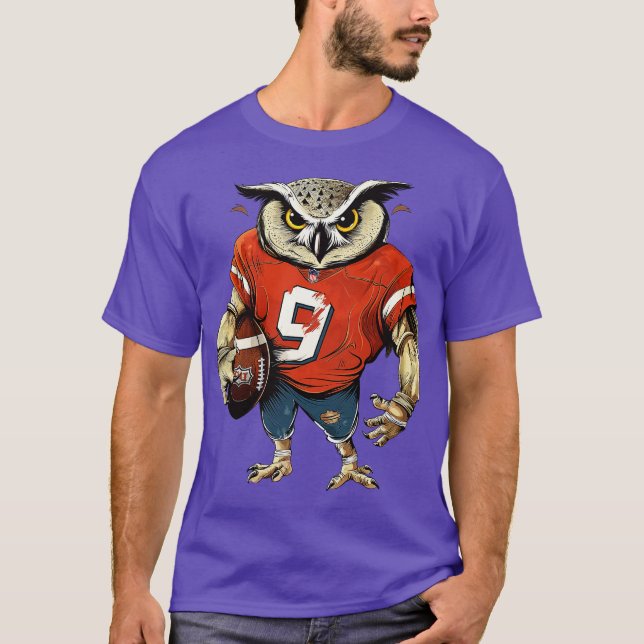 Eulen-Touchdown Amerikanisch T-Shirt (Vorderseite)
