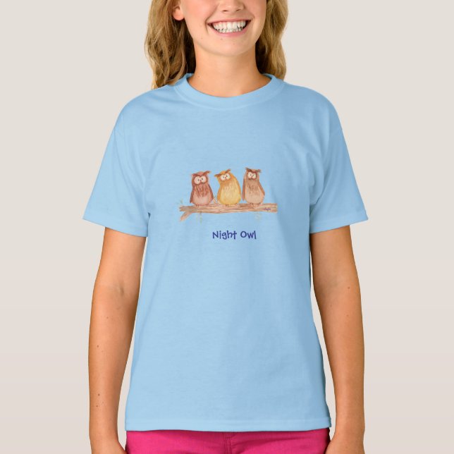 Eulen-Trio T-Shirt (Vorderseite)