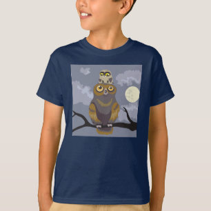 Eulen- und Baby-Eulendunkelheits-Shirt T-Shirt