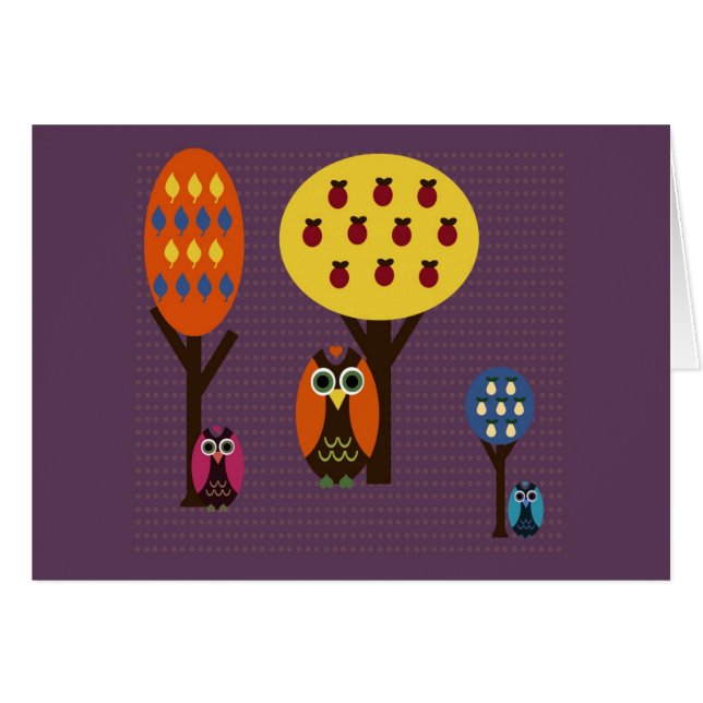 Eulen und Bäume (Vorderseite (Horizontal))