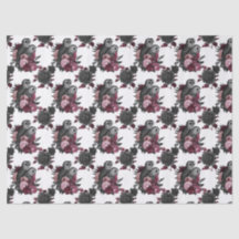 Eulen und Blume auf der White Decoupage