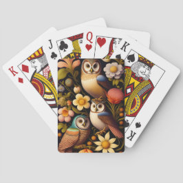 Eulen und Blume | Modernes Haeckel Spielkarten
